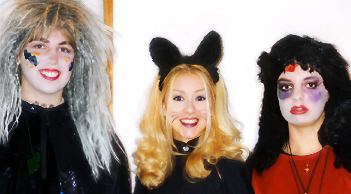 Christina and friends getting ready to leave for trick or treating.
