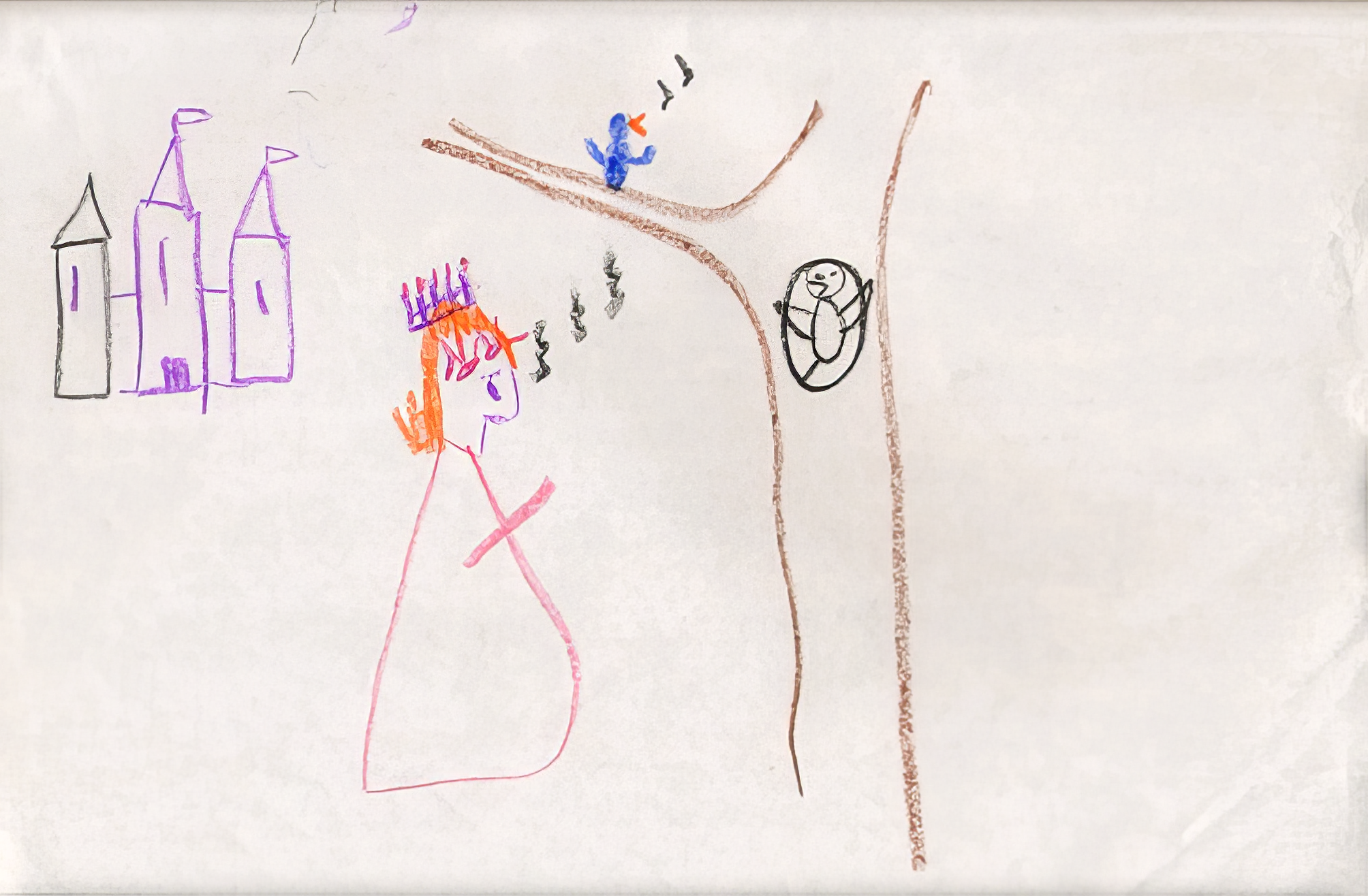 A drawing made by Christina when she was three years old.
A drawing made by Christina when she was three years old.