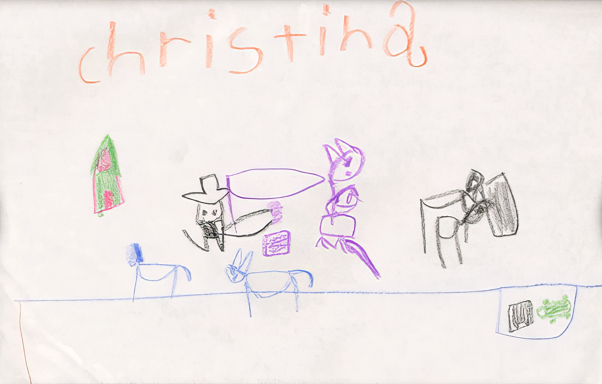 Drawing by Christina, age 3.
Drawing by Christina, age 3.